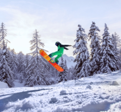 Snowboarder at Powder Ridge